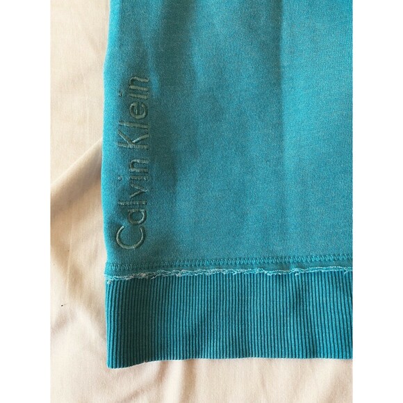 NWT Calvin Klein Teal Turquoise Funnel Neck Crisscross Sweatshirt Size Small S - Picture 6 of 12